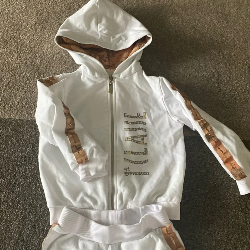 White tracksuit for girls by Alviero Martini 18 -24 m